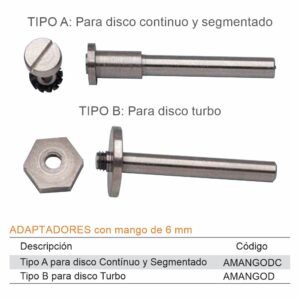 ADAPTADORES MINI DISCOS DIAMANTADOS