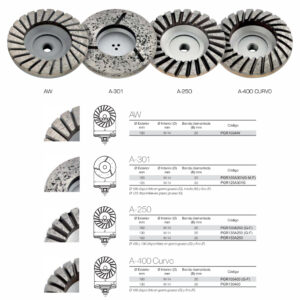 PLATOS DIAMANTADOS PARA MÁQUINAS PORTÁTILES. GRANITO Y COMPUESTOS