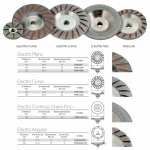 PLATOS DIAMANTADOS PARA MÁQUINAS PORTÁTILES. MÁRMOL - ELECTRODEPOSITADO